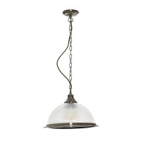 Suspension avec abat-jour en verre antique
