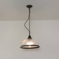 Suspension avec abat-jour en verre antique