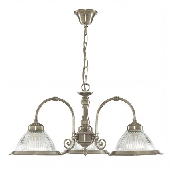 Suspension Art Nouveau avec abat-jour en verre Antique