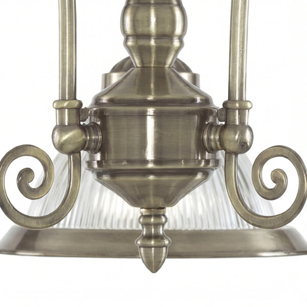 Suspension Art Nouveau avec abat-jour en verre Antique