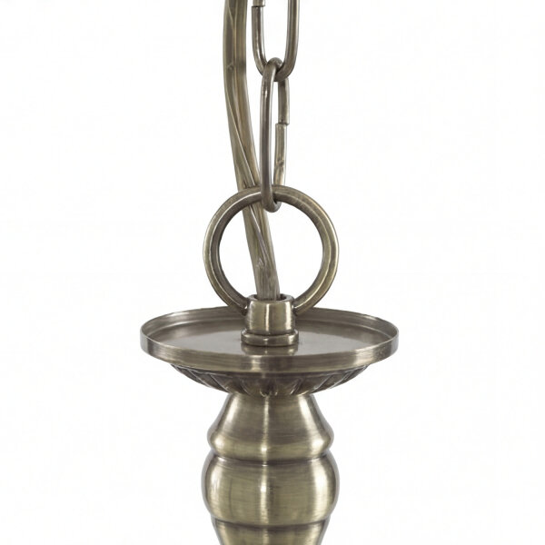 Suspension Art Nouveau avec abat-jour en verre Antique