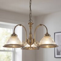 Suspension Art Nouveau avec abat-jour en verre Antique