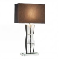 Tischlampe Stoffschirm blendarm 60 cm E27 Chrom Schwarz