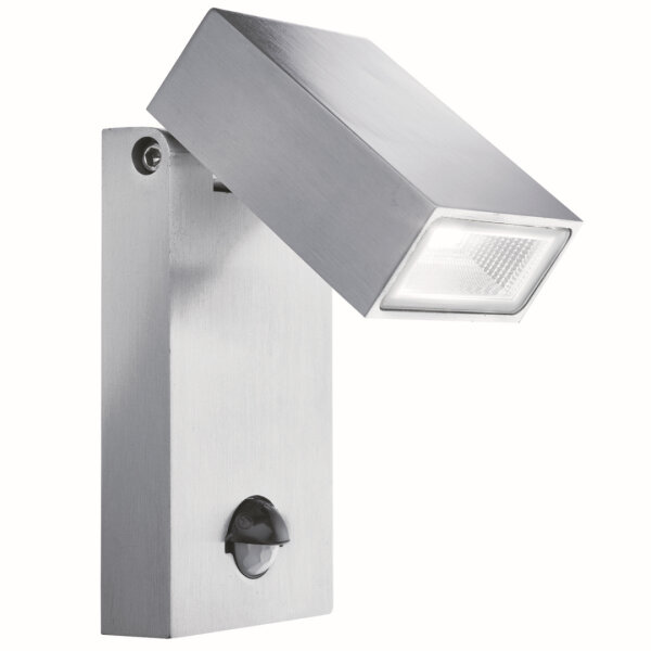 Moderne eckige LED Außen Wandleuchte in Silber