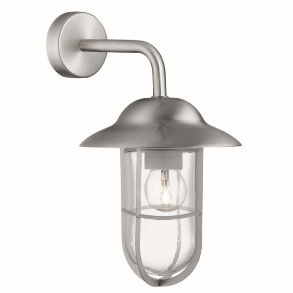 Außen Gartenlampe maritim Silber satiniert