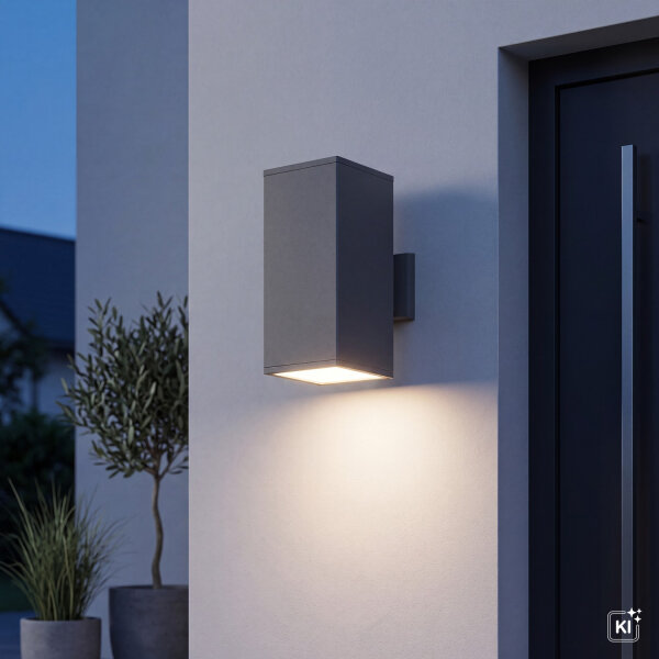 Wandleuchte in Silber Aluminium IP54 Modern