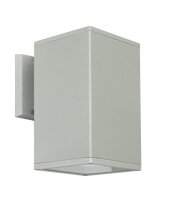 Au&szlig;enwandlampe Aluminium eckig in Silber E27 IP54