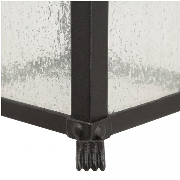 Wandleuchte Außen Schwarz Aluminium Glas Rustikal