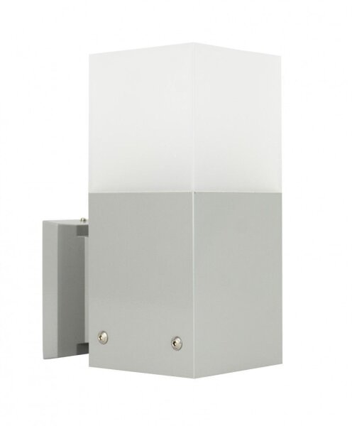 Applique murale dextérieur carrée en argent IP44 E27 AWERNE