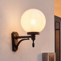 Lampe de cour Noir Blanc Abat-jour sph&eacute;rique IP43...