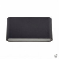 LED Außenleuchte flach Schwarz IP54 Up Down 3000K