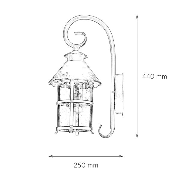 Außen Wandlampe Schwarz regenfest Rustikal TOURNAI