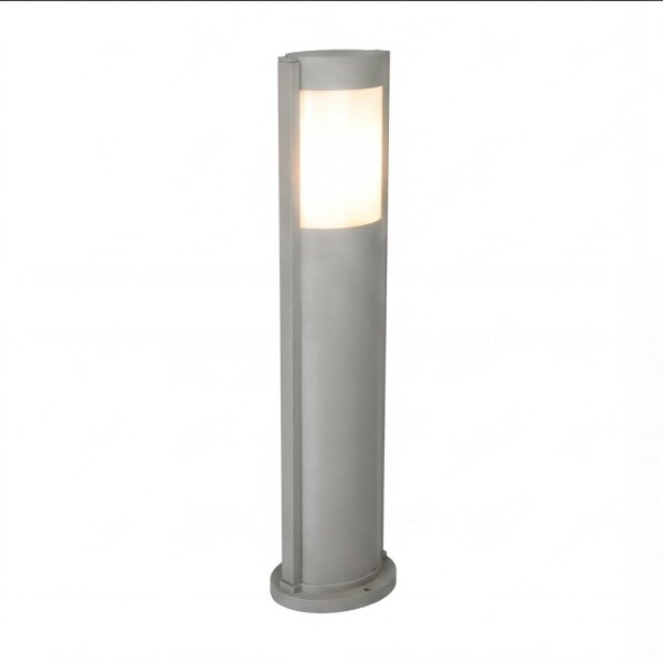 Ovale Pollerleuchte CANDO 65 cm IP54 in Silber E27