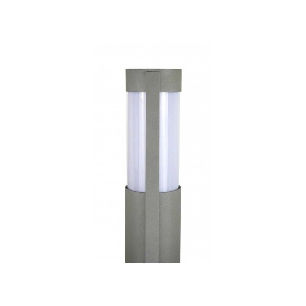 Ovale Pollerleuchte CANDO 65 cm IP54 in Silber E27