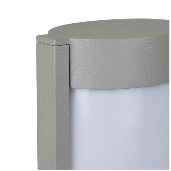 Ovale Pollerleuchte CANDO 65 cm IP54 in Silber E27