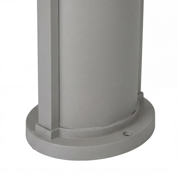 Ovale Pollerleuchte CANDO 65 cm IP54 in Silber E27