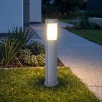 Borne déclairage ovale CANDO 65 cm IP54 en argent E27