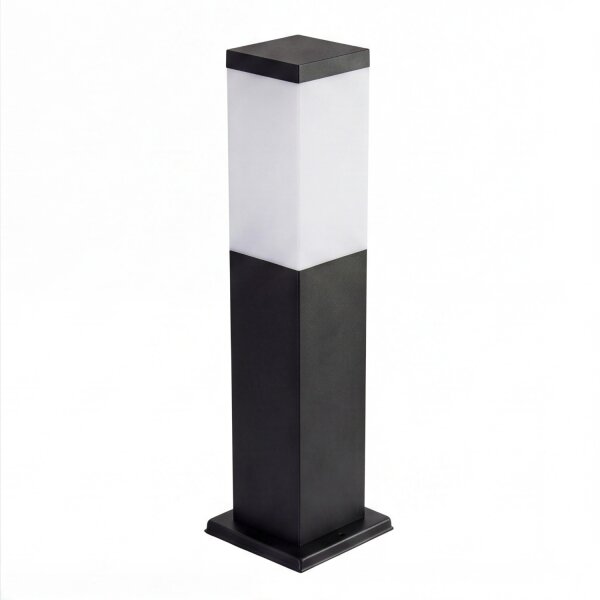 Lampe dextérieur noir acier inoxydable 45cm IP44 carré E27