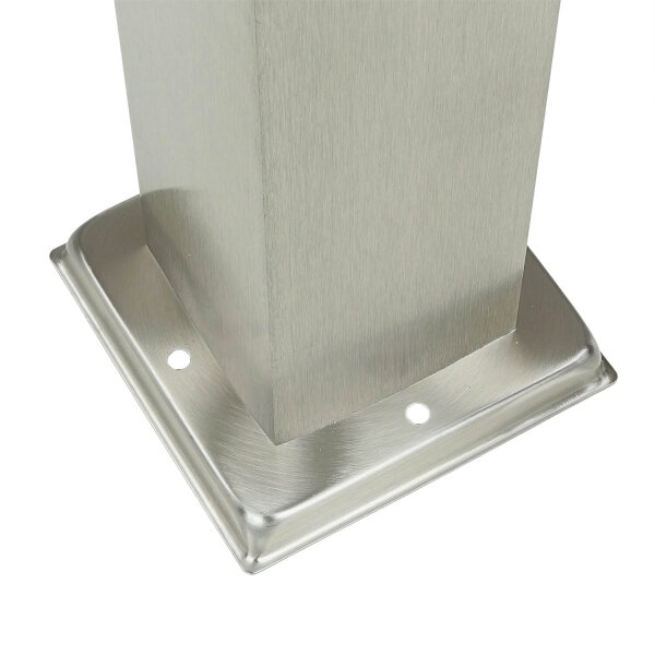 Borne déclairage en acier inoxydable argenté 65cm carré E27