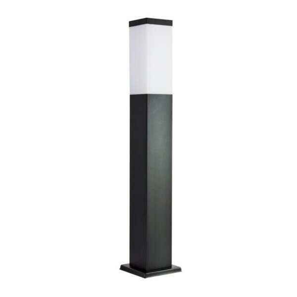 Eckige Pollerleuchte Schwarz Edelstahl 65cm