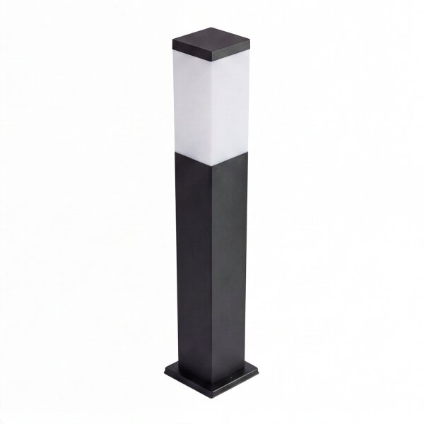Eckige Pollerleuchte Schwarz Edelstahl 65cm
