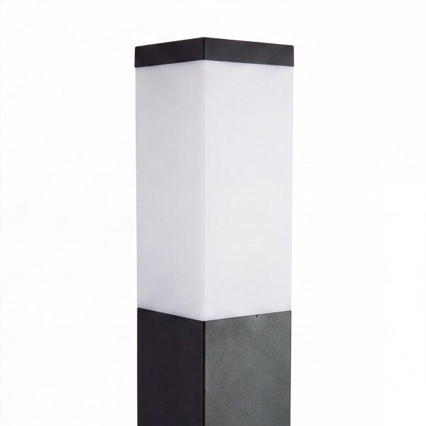 Eckige Pollerleuchte Schwarz Edelstahl 65cm