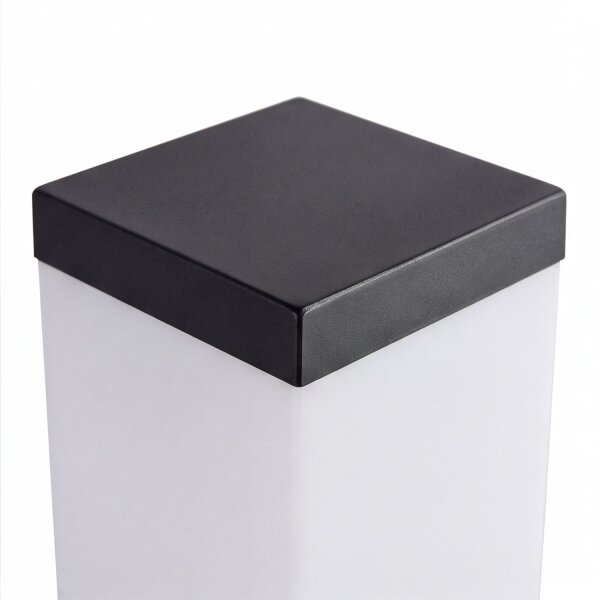 Eckige Pollerleuchte Schwarz Edelstahl 65cm