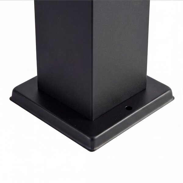 Eckige Pollerleuchte Schwarz Edelstahl 65cm