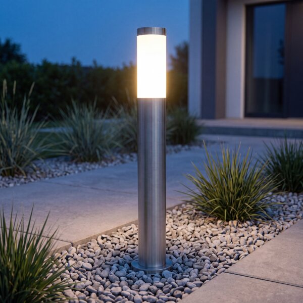 Lampe dallée en acier inoxydable 65 cm IP44 faible éblouissement E27