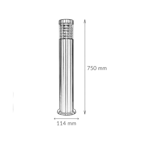 Außenlampe Edelstahl 75 cm blendarm IP44 rund E27