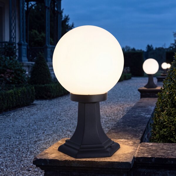 Lampe dextérieur noir blanc Abat-jour sphérique 36cm E27