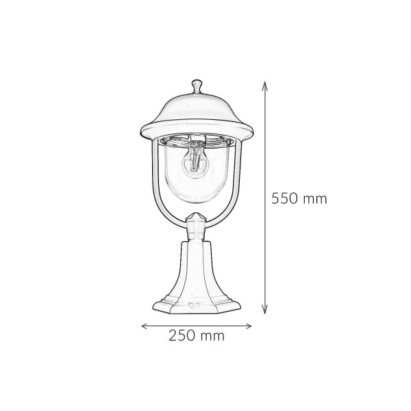 Luminaire de socle extérieur 55cm Rustique IP43 E27 BERLAAR