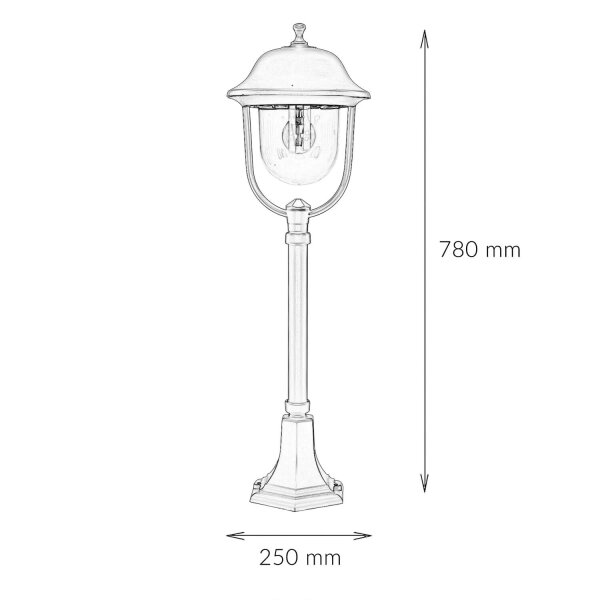 Rustikale Außenleuchte Garten 87cm IP43 wetterfest