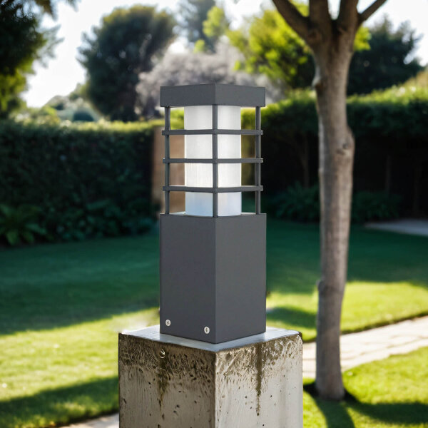 Luminaire dallée anthracite 25cm carré IP54 faible éblouissement