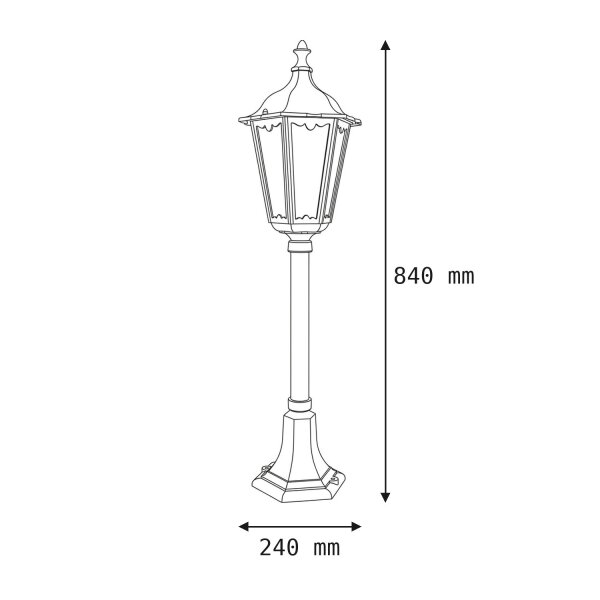 Lampe de chemin rustique noire 84cm élégante E27