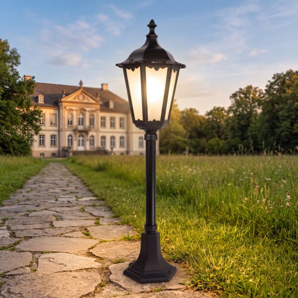Lampe de chemin rustique noire 84cm élégante E27