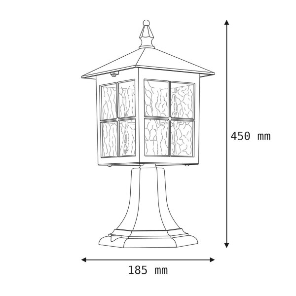 Lampe de socle rustique BAARLE Noir H:45cm E27
