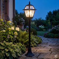 Lampe dallée rustique MERKSEM 110cm IP43 aluminium