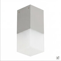 Außenlampe Decke in Silber IP44 eckig blendarm