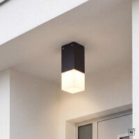 Schwarze Deckenlampe außen IP44 blendarm AWERNE
