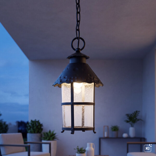 Lampe à suspendre résistante à la pluie Rustique Aluminium Verre E27