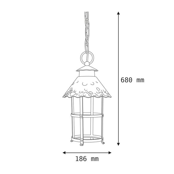 Lampe à suspendre résistante à la pluie Rustique Aluminium Verre E27