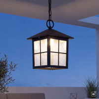 Lampe à suspendre noire extérieure Rustique...