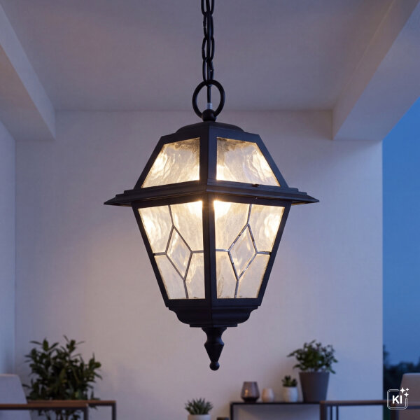 Suspension rustique extérieure aluminium verre IP43