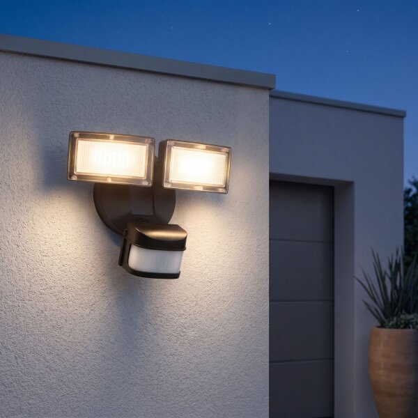 LED Außenstrahler mit Bewegungsmelder IP54 3000lm