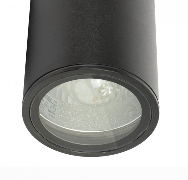 Schwarze Außenlampe Decke IP54 Zylinder H:17cm E27