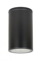 Schwarze Au&szlig;enlampe Decke IP54 Zylinder H:17cm E27