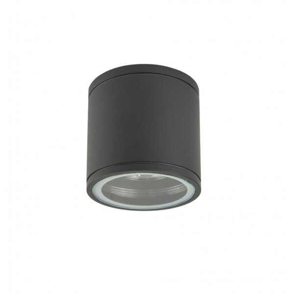 Runde Deckenlampe außen IP54 Ø9 cm Anthrazit GU10