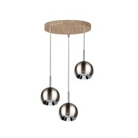 Lampe à suspendre ronde en bois chêne...