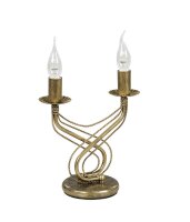 Lampe de table Or M&eacute;tal Rustique 2 flammes Bougies
